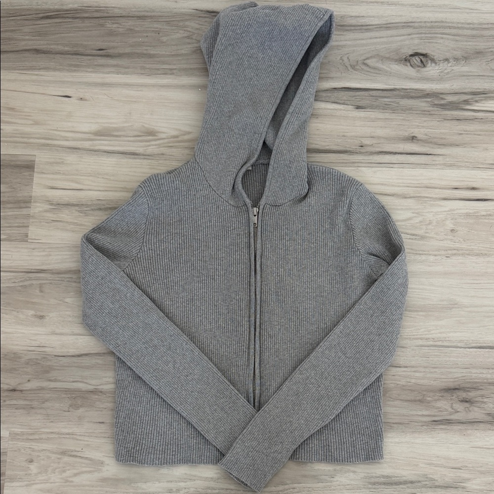 John Galt Gray Zip-Up Hoodie one size